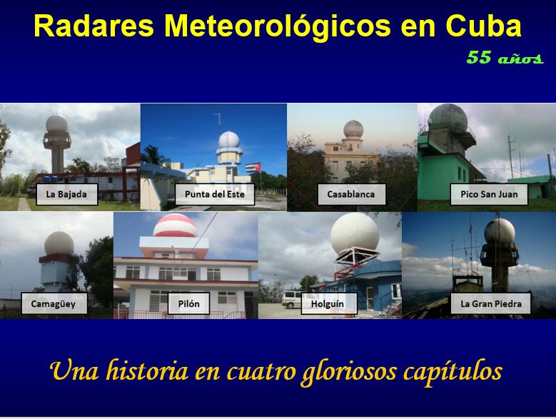 Fotos de los 8 radares meteorológicos actualmente en funcionamiento en Cuba.