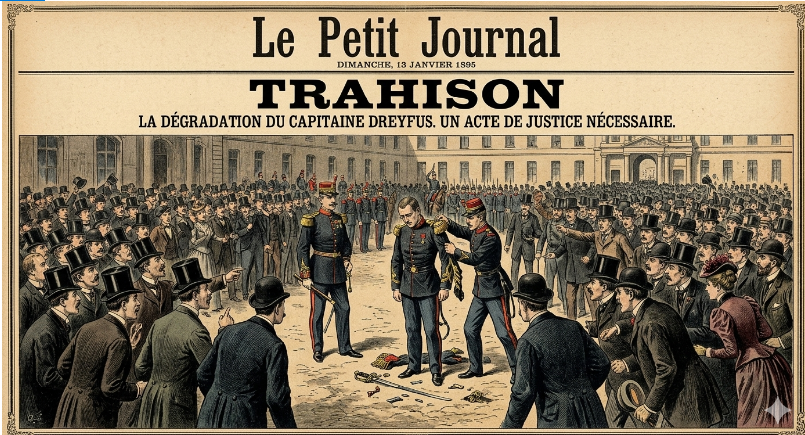 El caso Dreyfus que causó gran revuelo en Francia.
