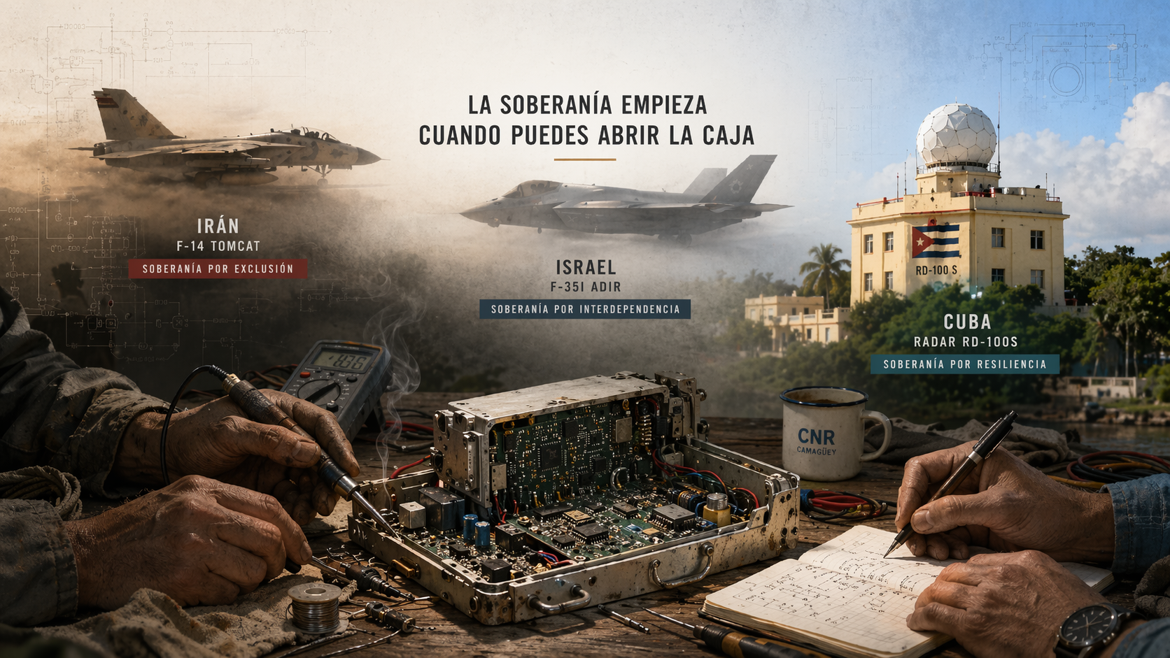 Tres caminos para la soberanía tecnológica, los F-14 de Irán, los F-35 de Israel, los radares meteorológicos cubanos con su producto insignia el RD-100S