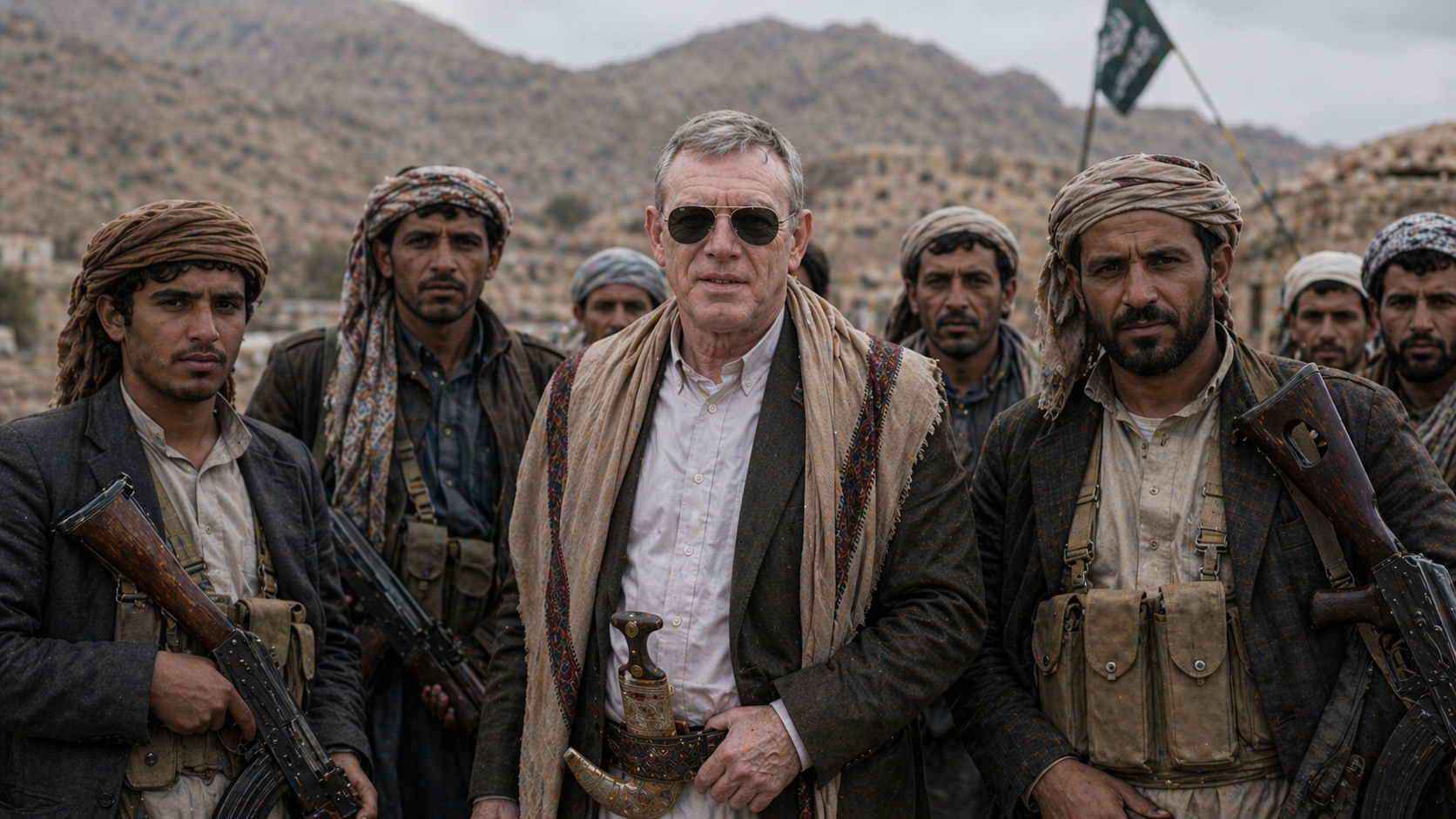 Cameo de Orlando El Escriba de visita a los Partidarios de Dios (Ansar Allah) en el noroeste de Yemen