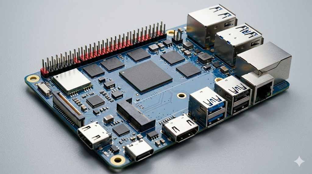 Imagen de una SBC Orange Pi 5 Plus