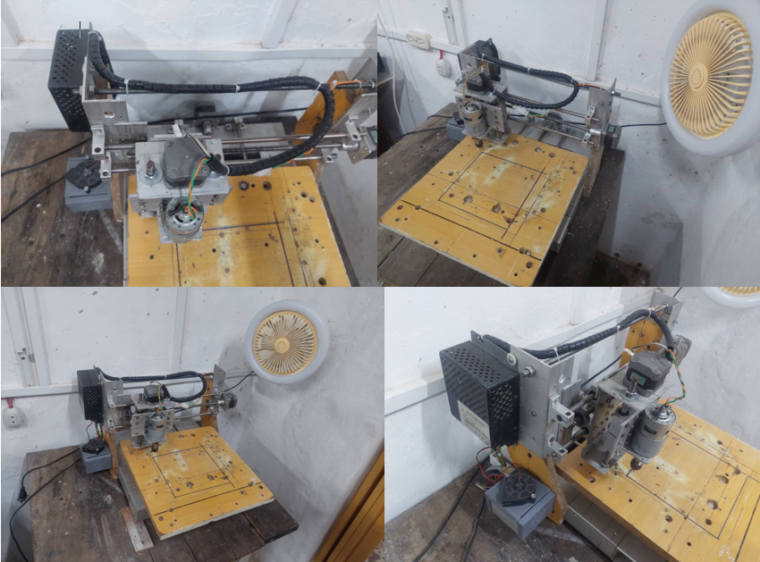 Cuatro vistas de la CNC fabricada por LADETEC, en su versión de empresa privada, para satisfacer nuestras propias necesidades.